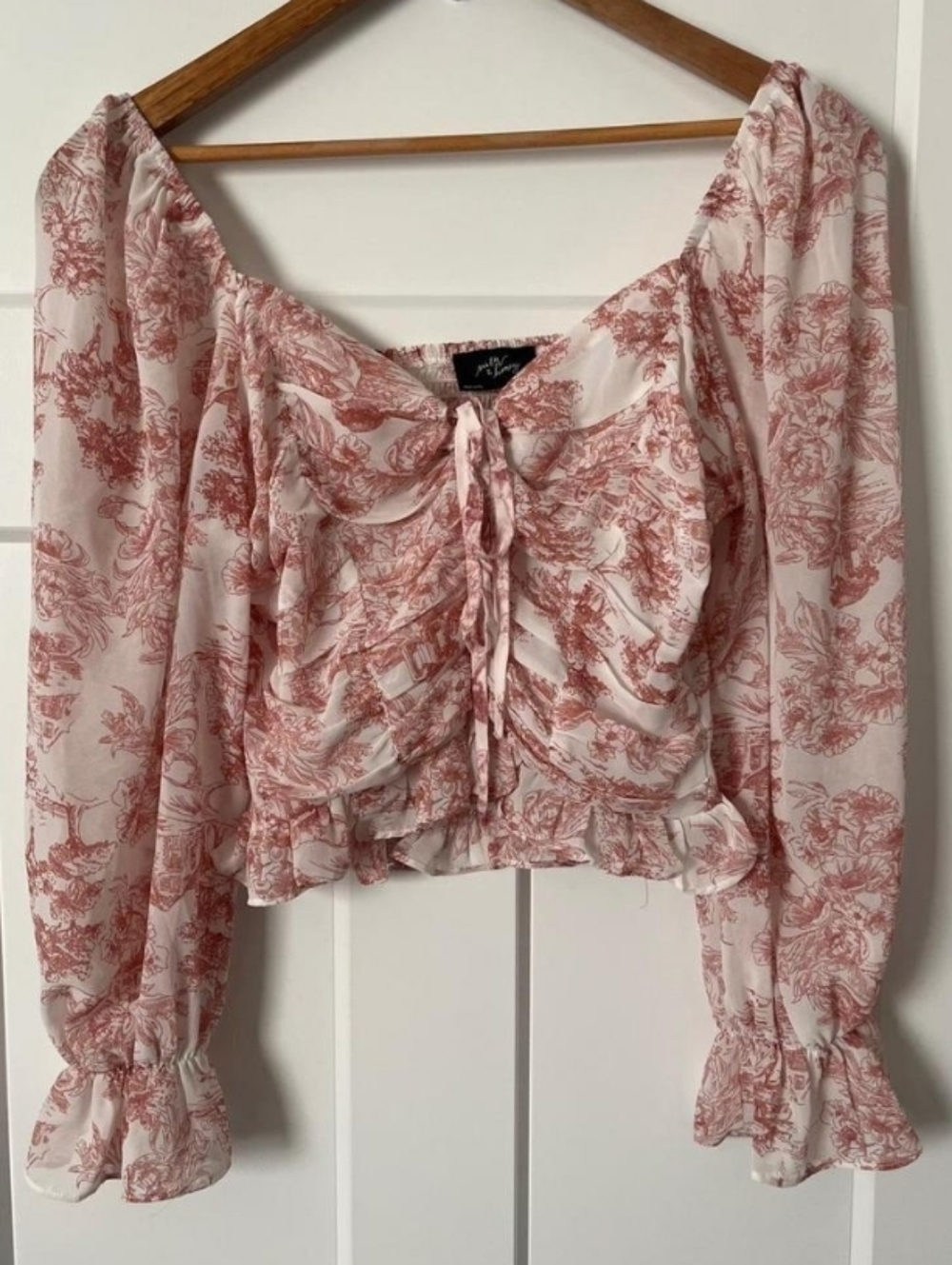 Milk & Honey French Toile De Jouy Milk Maide Corset Bustier Aesthetics Size M
